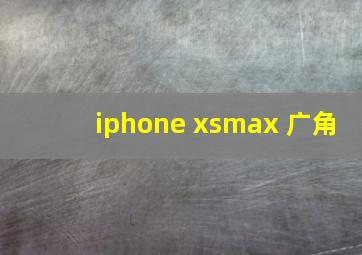 iphone xsmax 广角